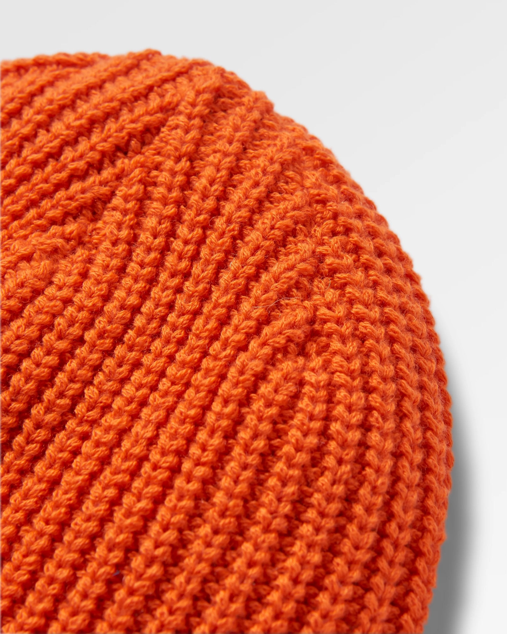 Beechwood Fleece Lined Recycled Beanie - Burnt Orange - Flatlay