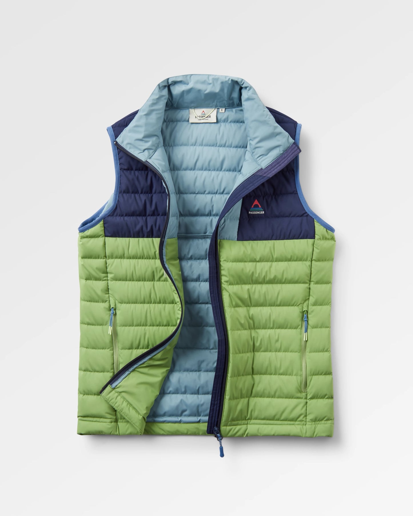 Northstar Down Recycled Vest - Rich Navy/Pear Green/Arctic - Flatlay