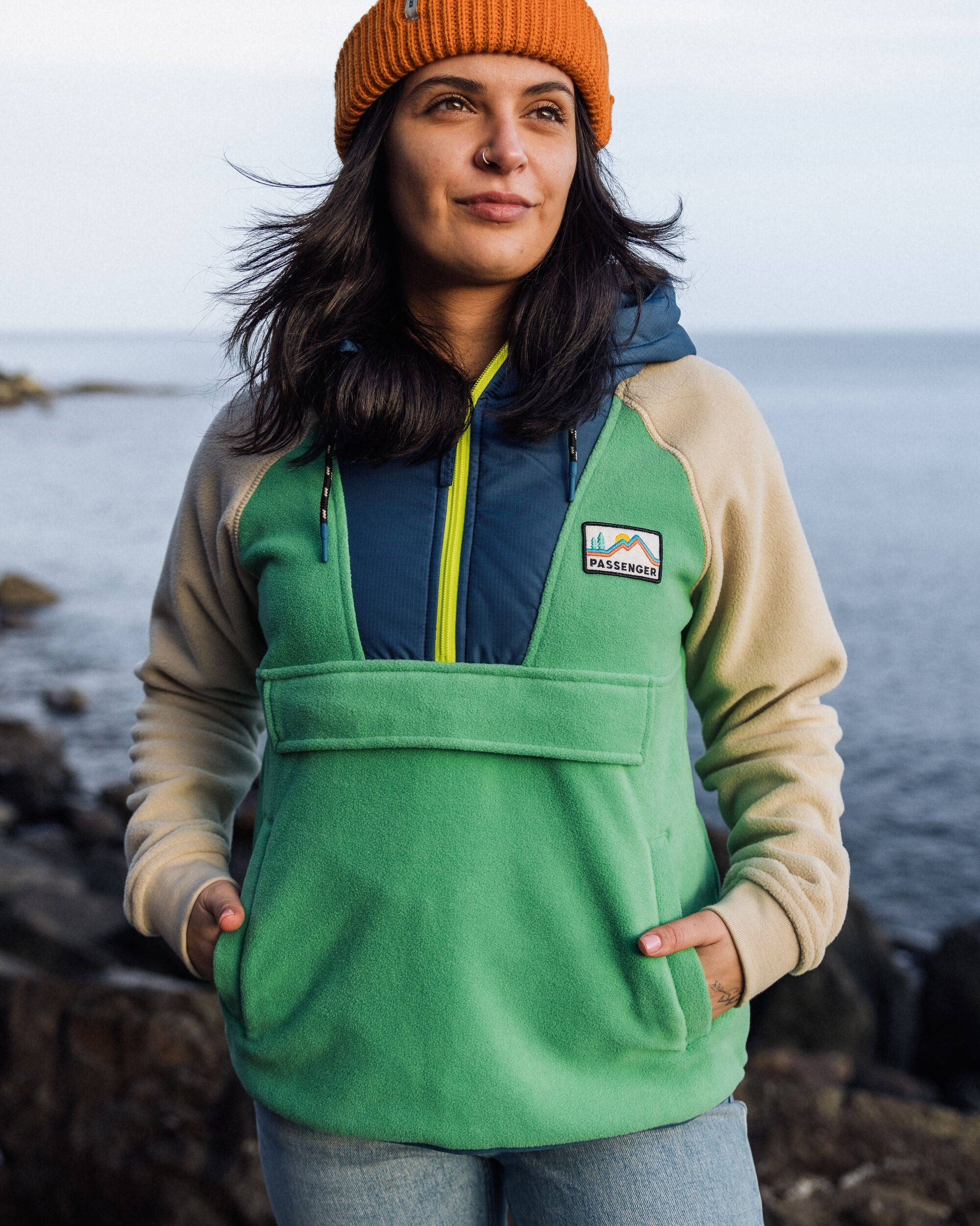 Alexander Recycled Polar Hooded Fleece - Green Spruce - Lifestyle