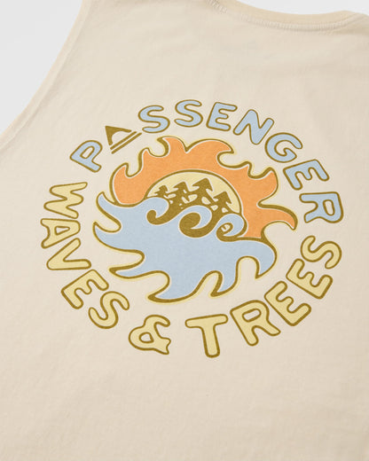 Dune Men's Recycled Cotton Vest - Birch - Flatlay