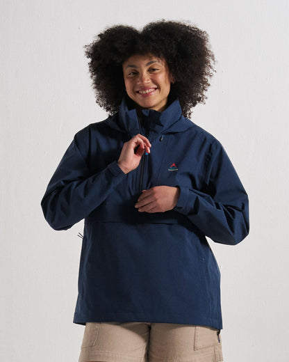 Skyline Waterproof Anorak - Rich Navy - Studio Model