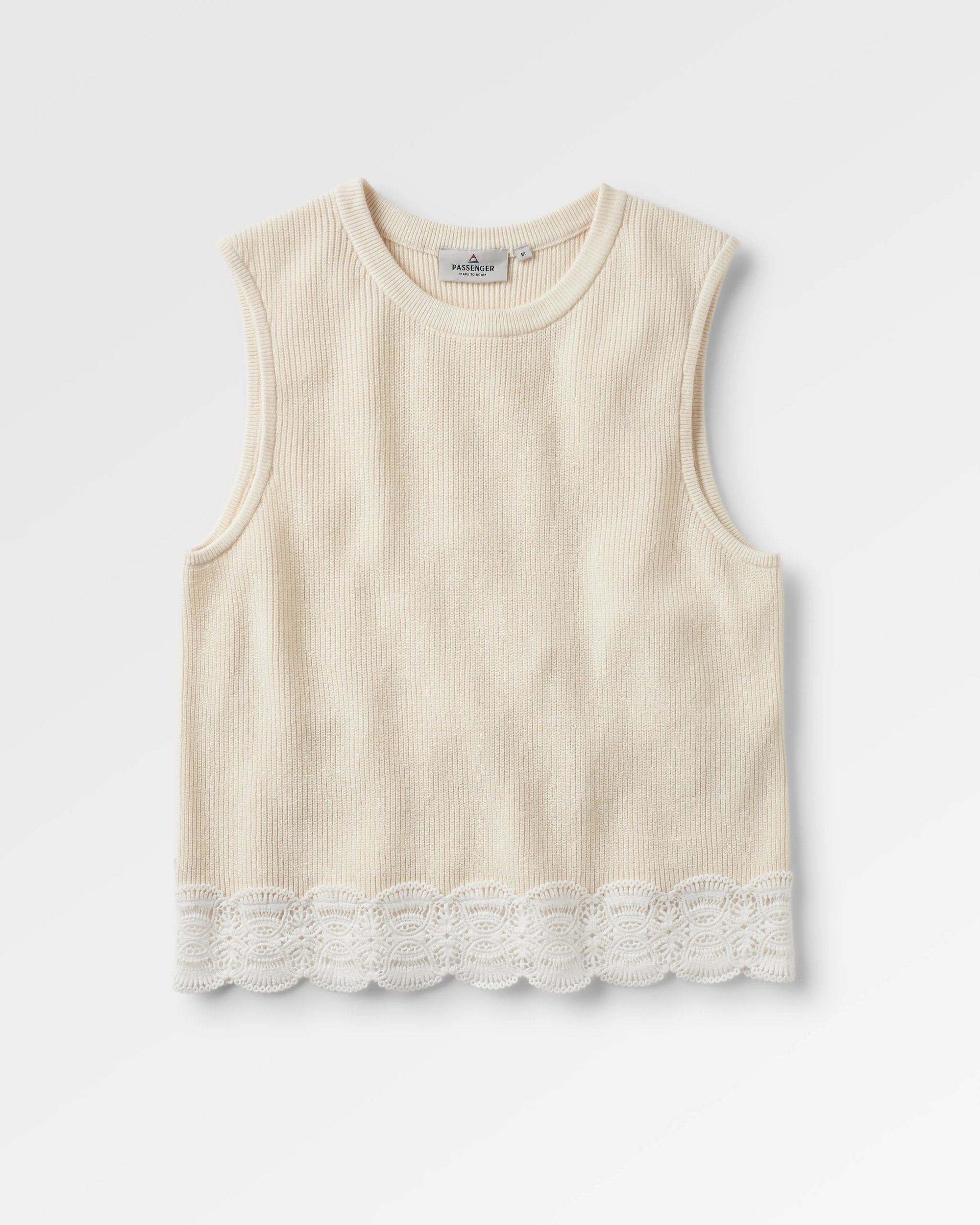 Vintage Organic Knitted Vest - Birch - Flatlay