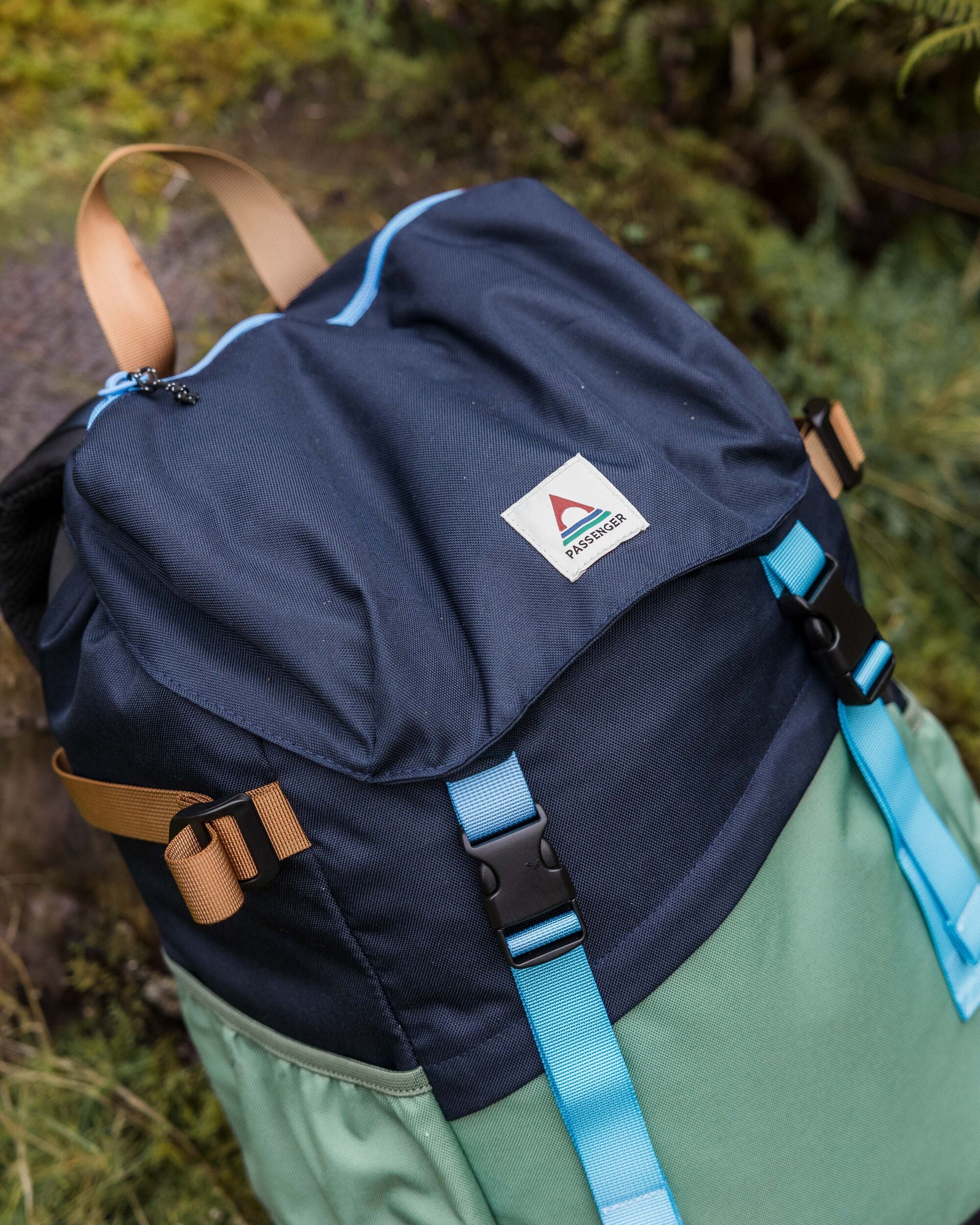 Boondocker Recycled 26L Backpack - Deep Navy/Laurel Green - Flatlay