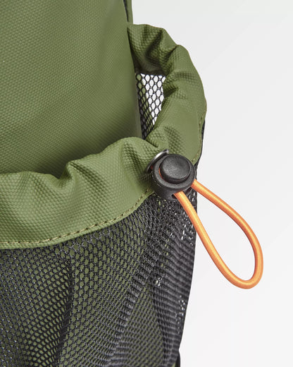 Crossing Roll Top Backpack - True Black/ Khaki - Flatlay