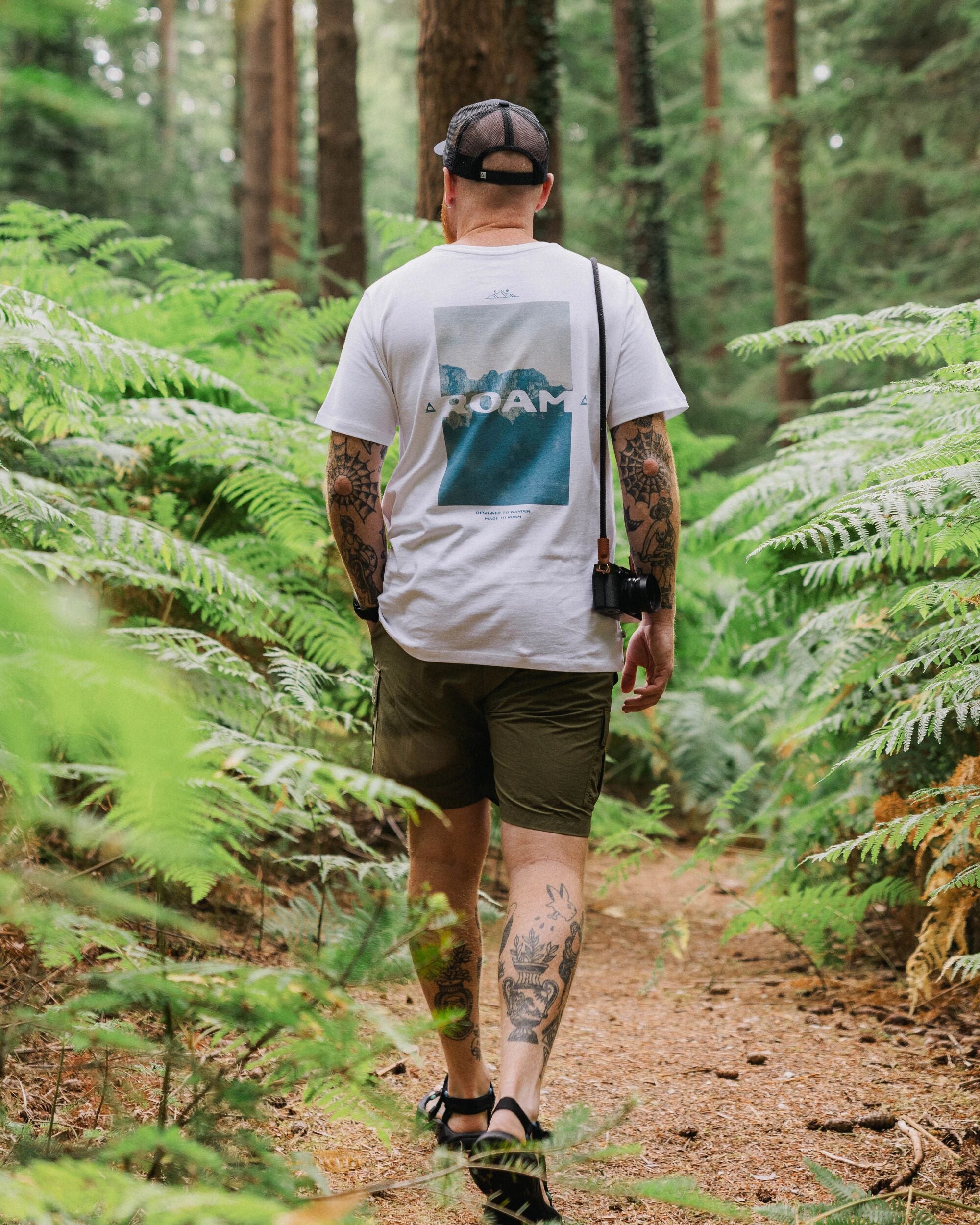 Roam Recycled Cotton T-Shirt - White - Lifestyle