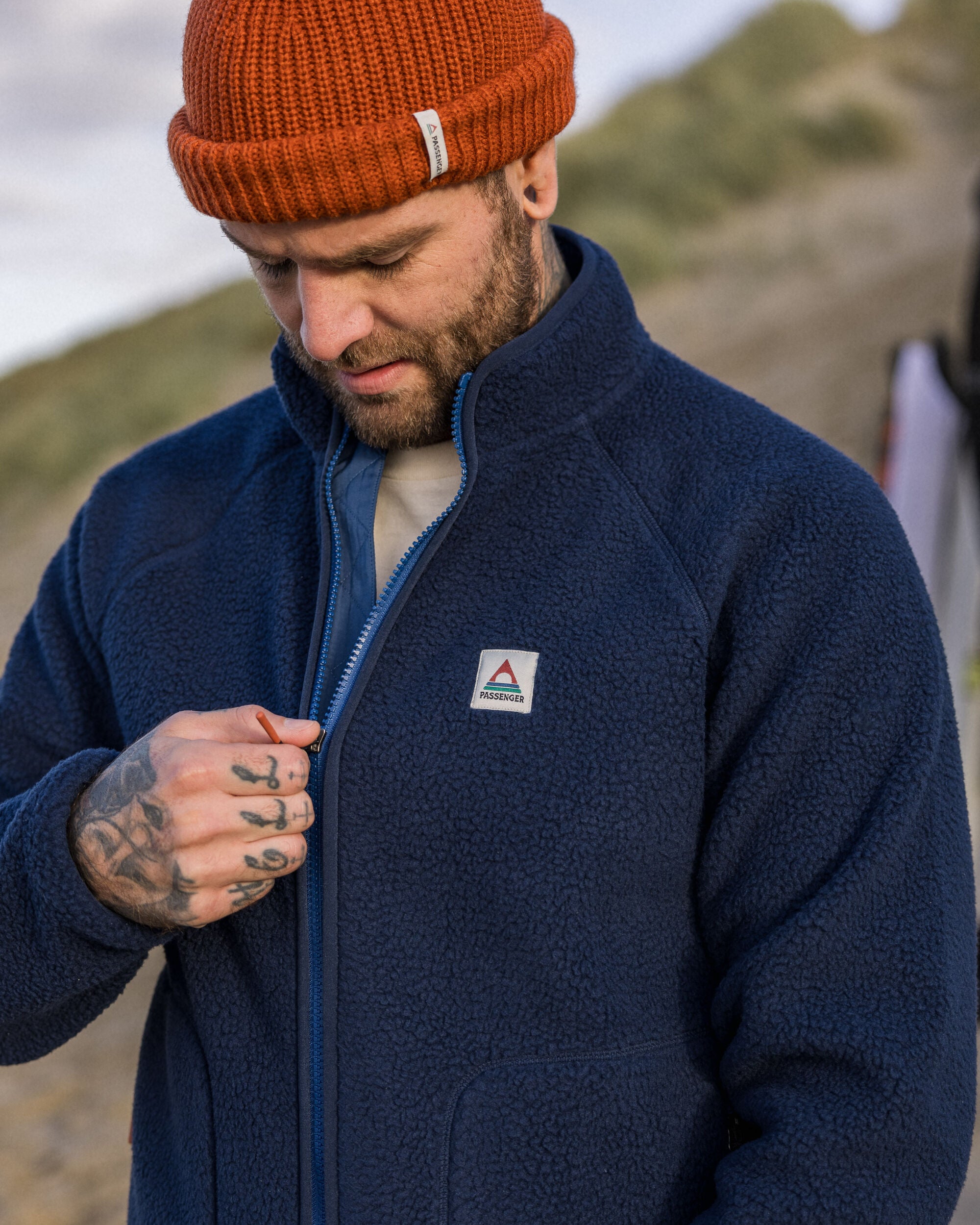 Tripper 2.0 Full Zip Recycled Sherpa Fleece - Rich Navy - Lifestyle