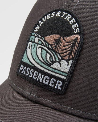 Waves & Trees Organic Cotton Trucker Cap - Charcoal - Flatlay