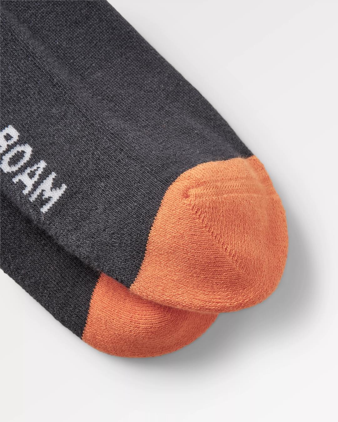 Organic Midweight Crew Socks - Charcoal - Flatlay