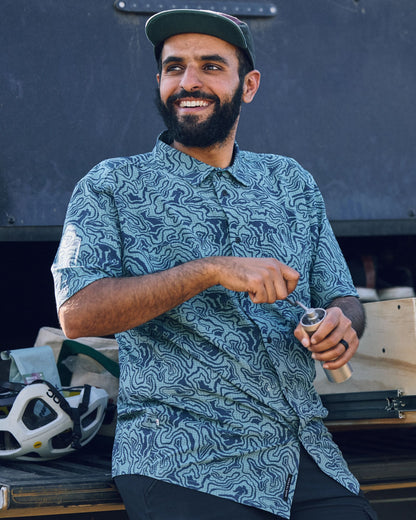 365 Recycled Active Shirt - Strata Swirl Arctic - Lifestyle