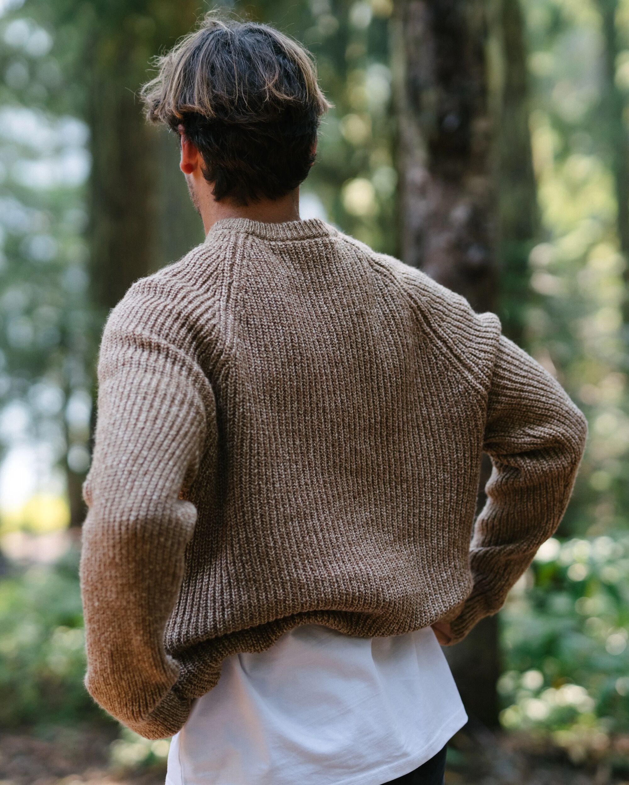 Fog Recycled Knitted Jumper - Stone - Lifestyle