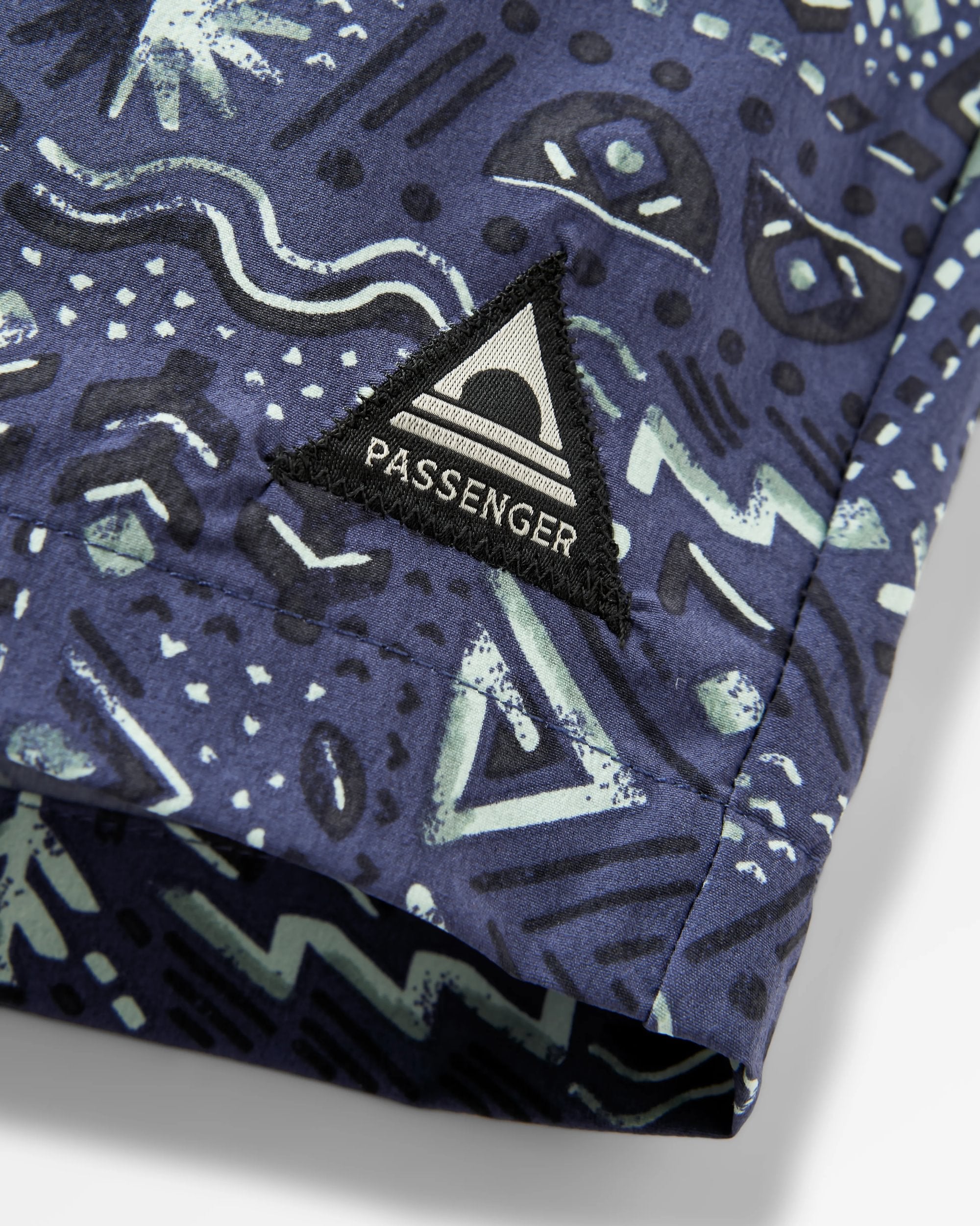 Drifter Beach Linerless Short - Elemental Geo Purple Indigo - Flatlay