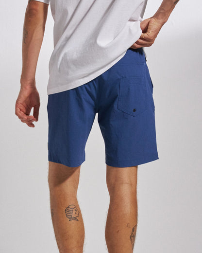 Drifter NetPlus® Swim Lined Short - Dark Denim - Studio Model