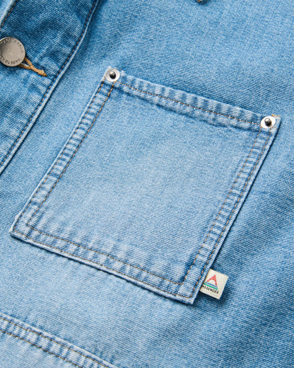 Vantage Denim Jacket - Light Wash Denim - Flatlay