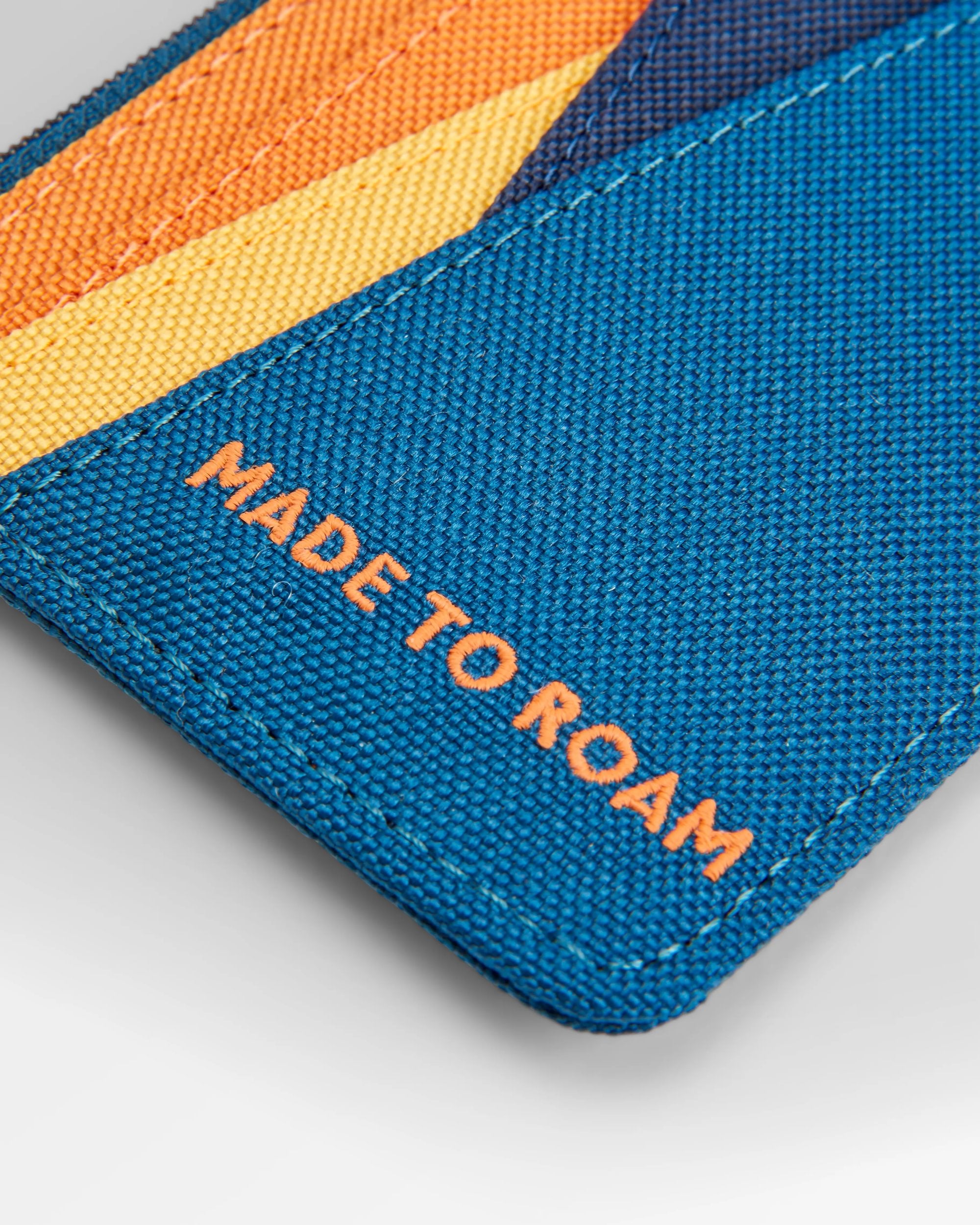 Mountain Recycled Card Holder - Tidal Blue Orange Multi - Flatlay