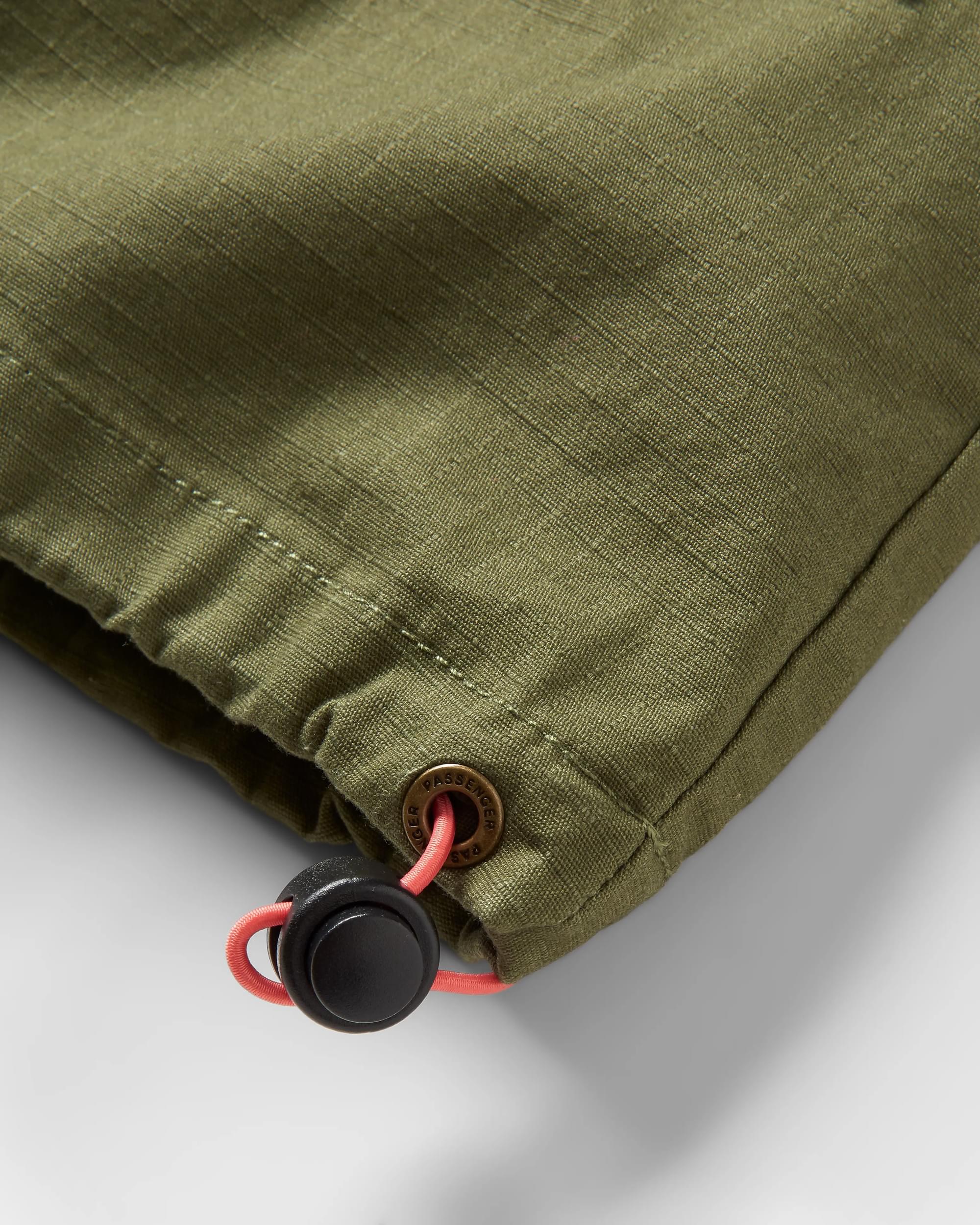 Flo Organic Pinafore Dress - Khaki - Flatlay