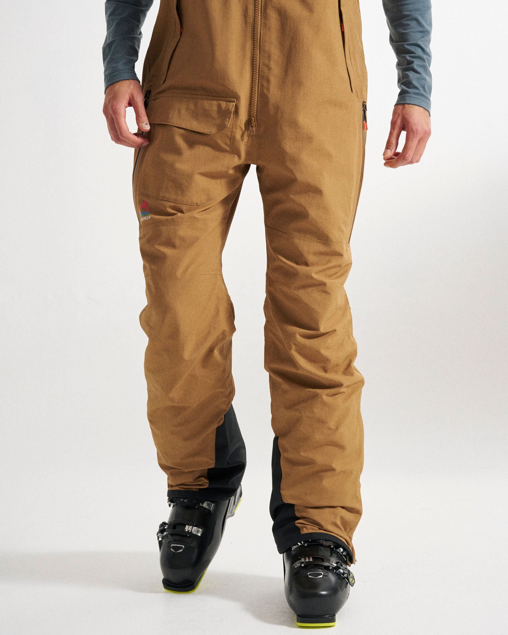 Snowscape Men's Recycled Bibpant - Toffee - Studio Model