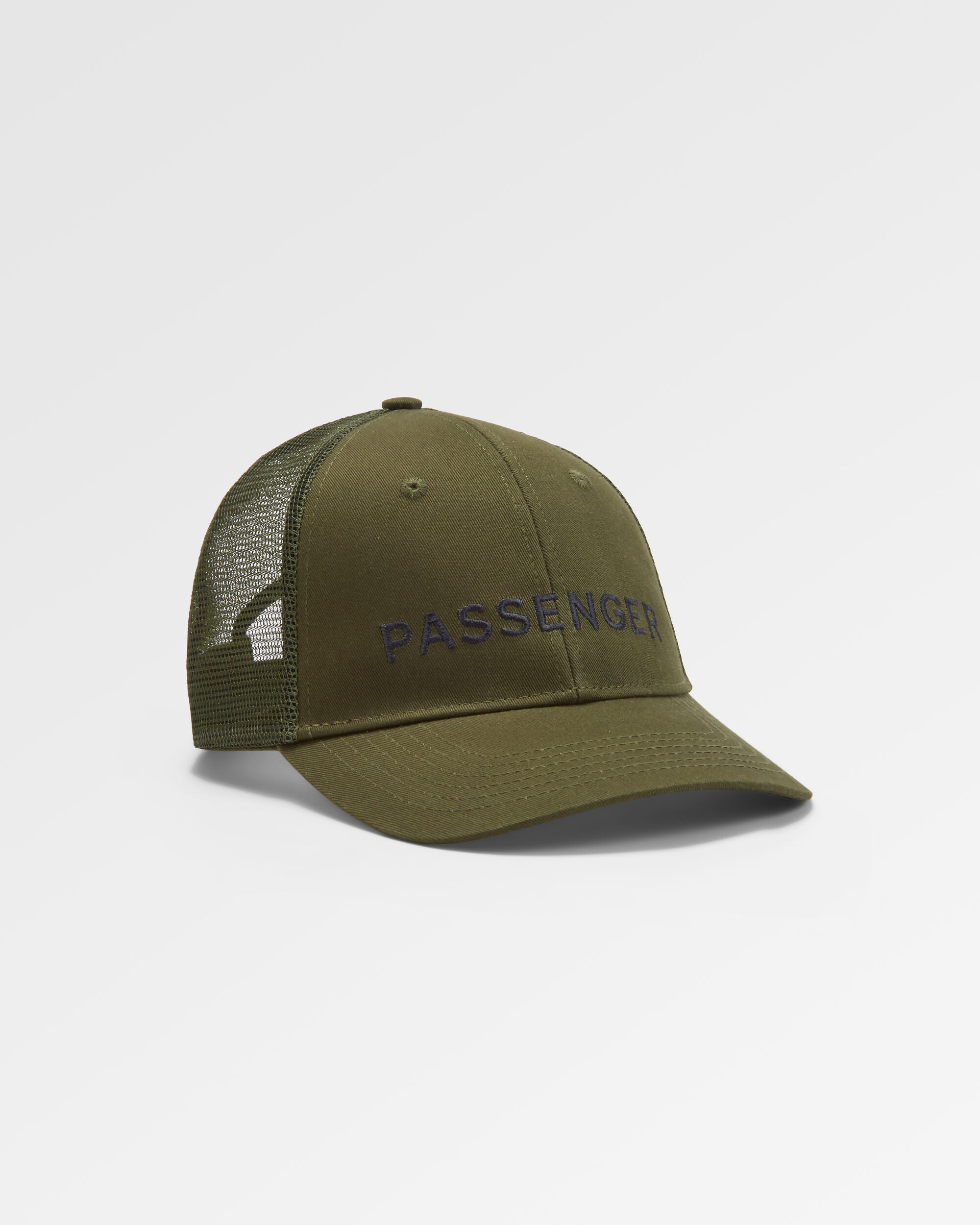 Passenger Organic Cotton Trucker Cap - Khaki - Flatlay