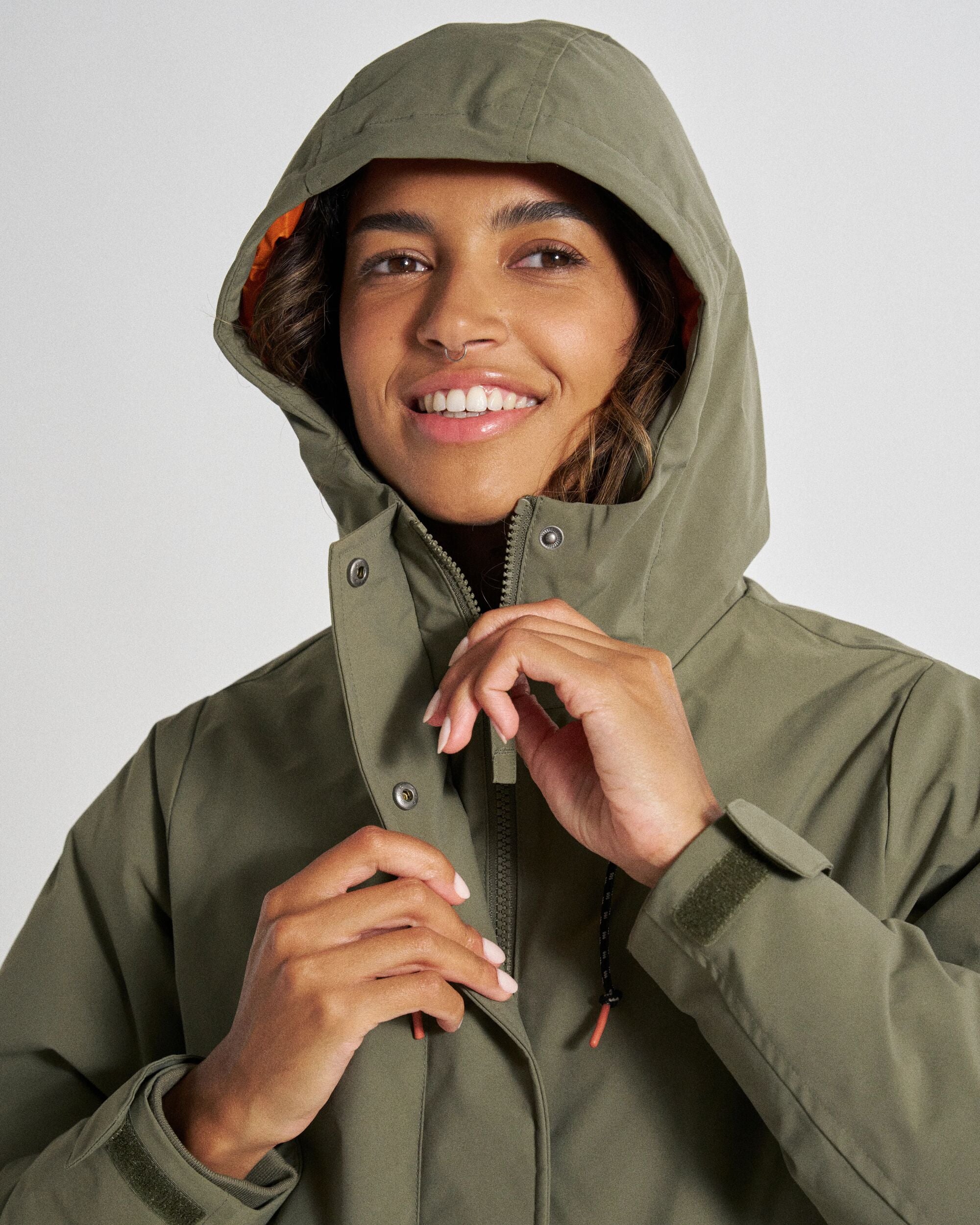 Alaska Recycled Insulated Parka - Dusty Olive - Studio Model
