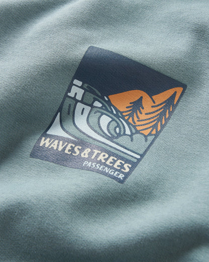 Waves & Trees Organic Cotton Sweatshirt - Stormy Sea - Flatlay