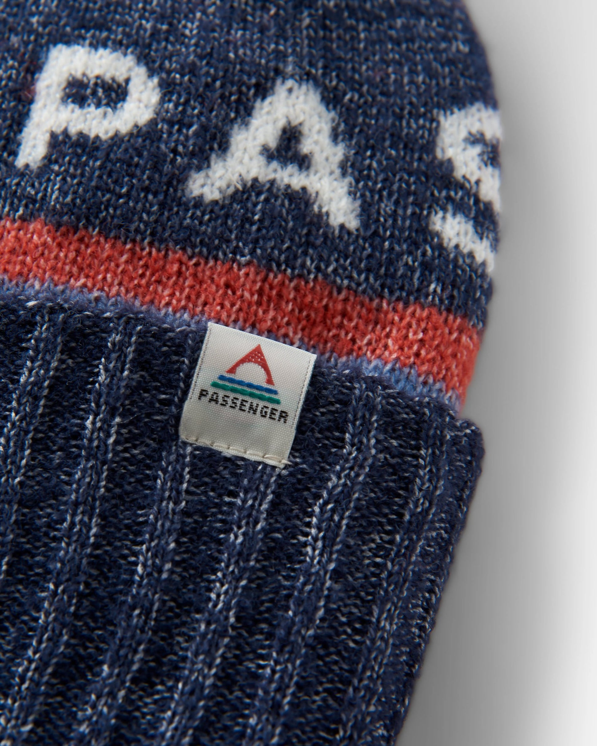 Passenger Recycled Bobble Hat - Rich Navy - Flatlay