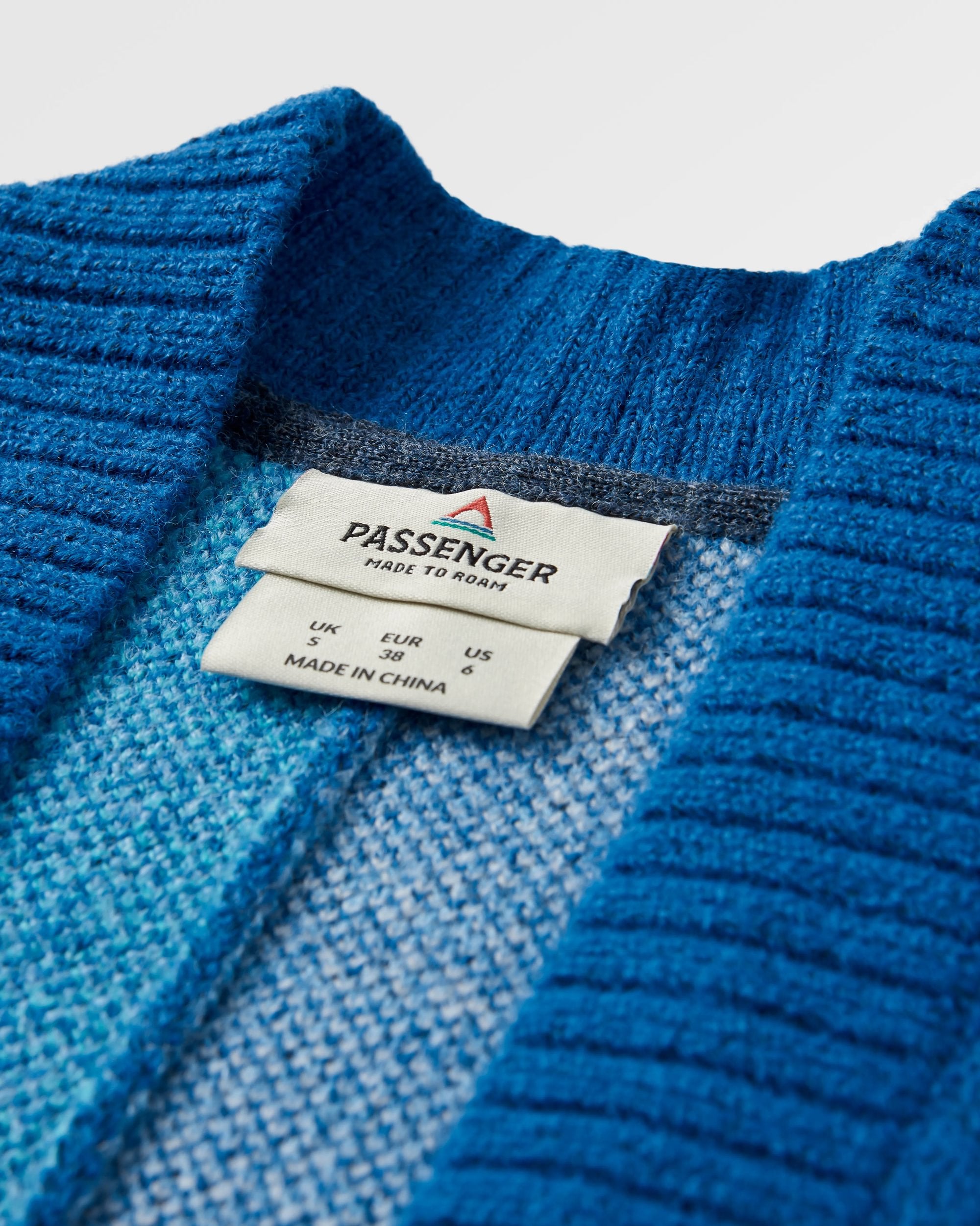 Scenic Recycled Long Knitted Cardigan - Scenic Azure Blue - Flatlay