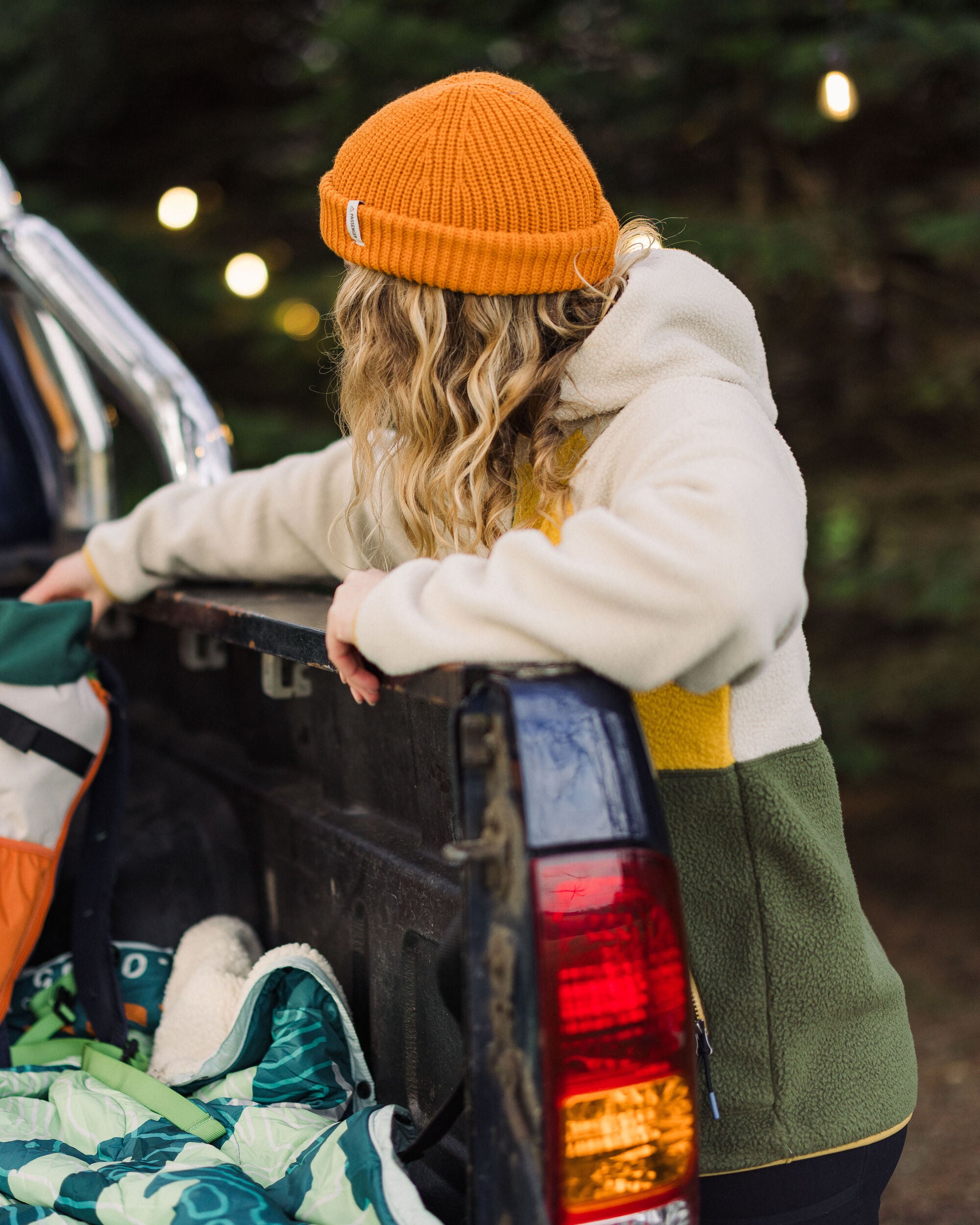 Maine 1/2 Zip Recycled Sherpa Fleece - Khaki - Lifestyle