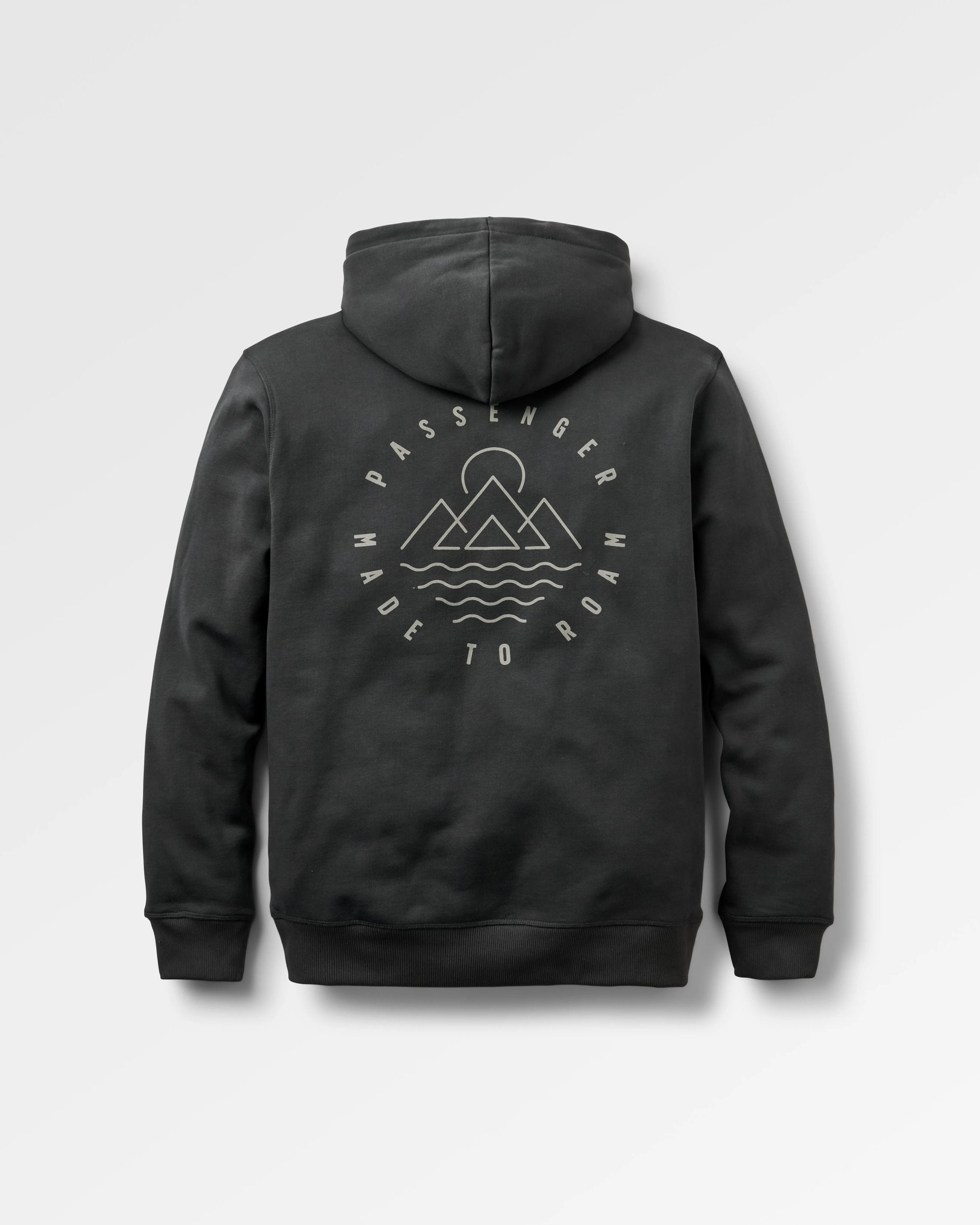 Escapism Recycled Cotton Hoodie - Black - Flatlay