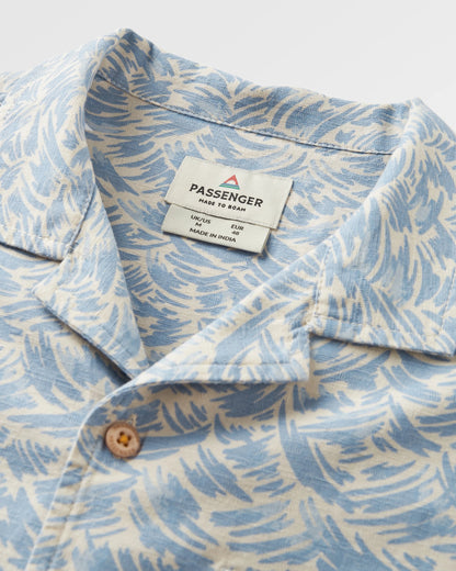 Cove Textured Organic Cotton Shirt - Waves Birch - Flatlay