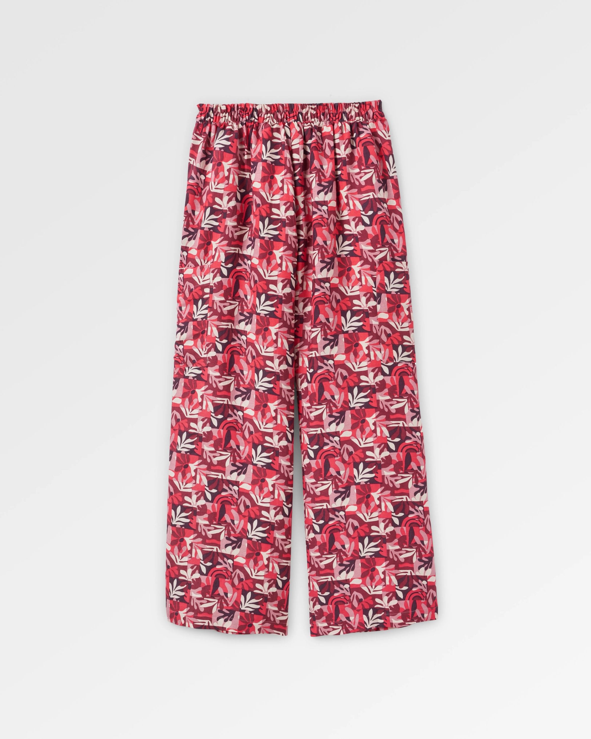 Someday Linen Trouser - Mountain Foliage Cranberry - Flatlay