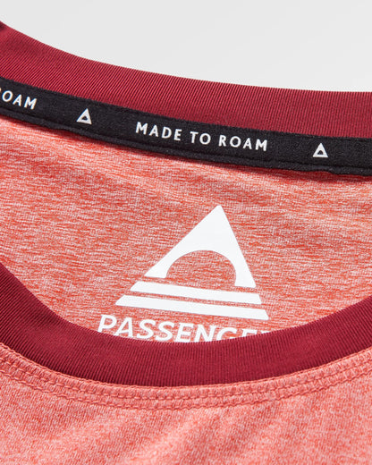 Classic Active Recycled T-Shirt - Mineral Red Marl - Flatlay