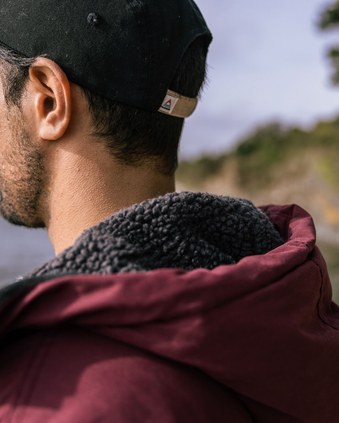 Discover Recycled Sherpa Lined Jacket - Wine - Lifestyle