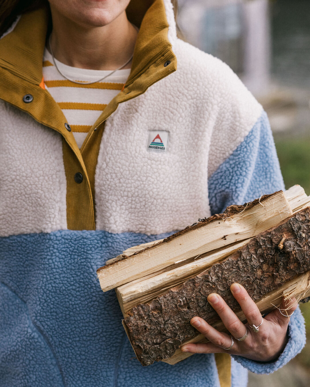 Create Recycled Deep-Pile Sherpa Fleece - Blue Fog - Lifestyle