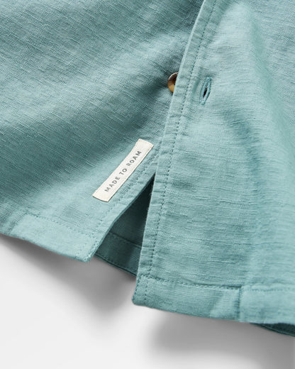 Cove Organic Cotton Textured Shirt - Arctic - Flatlay