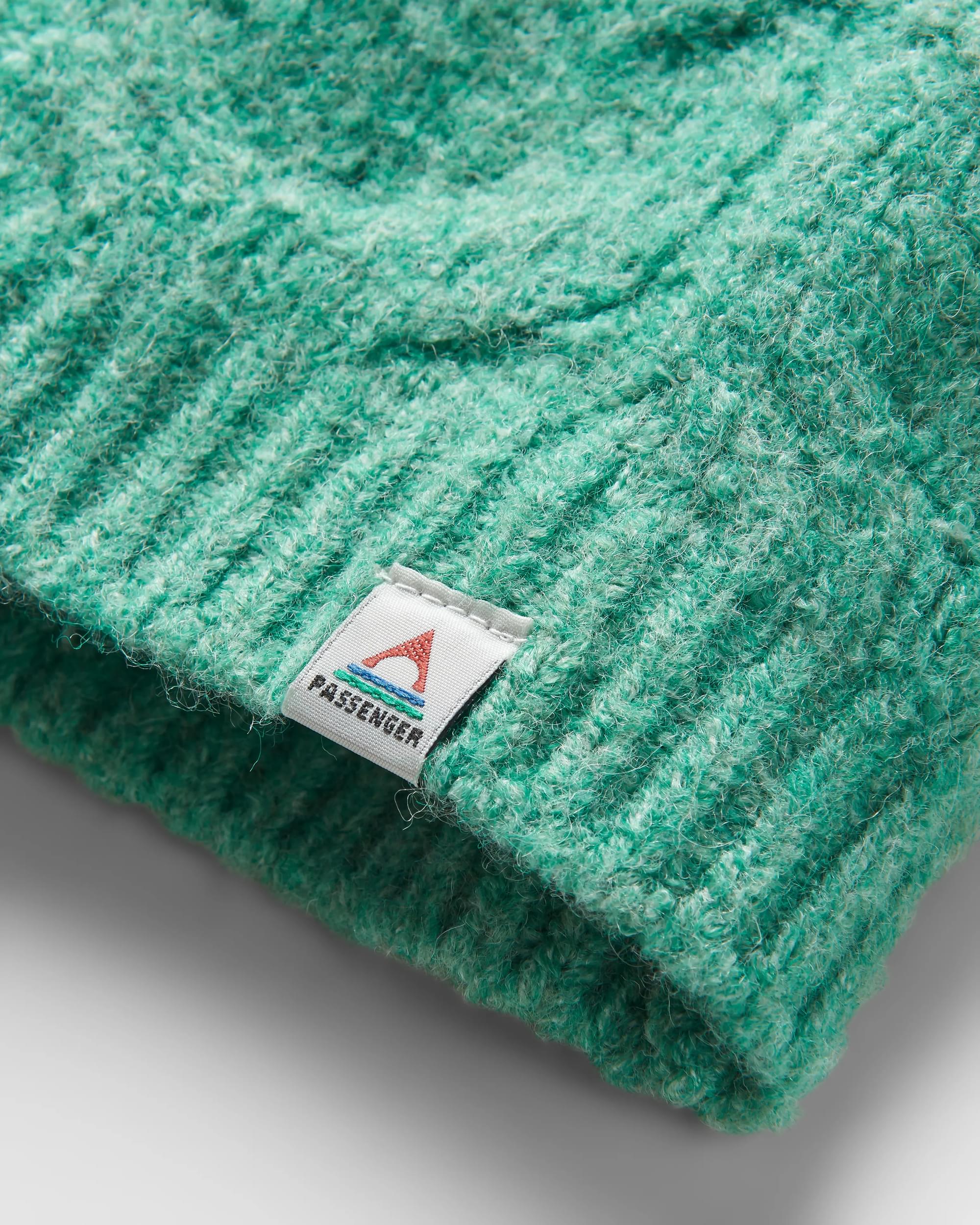 Harvest Recycled Knitted Jumper - Green Spruce - Flatlay