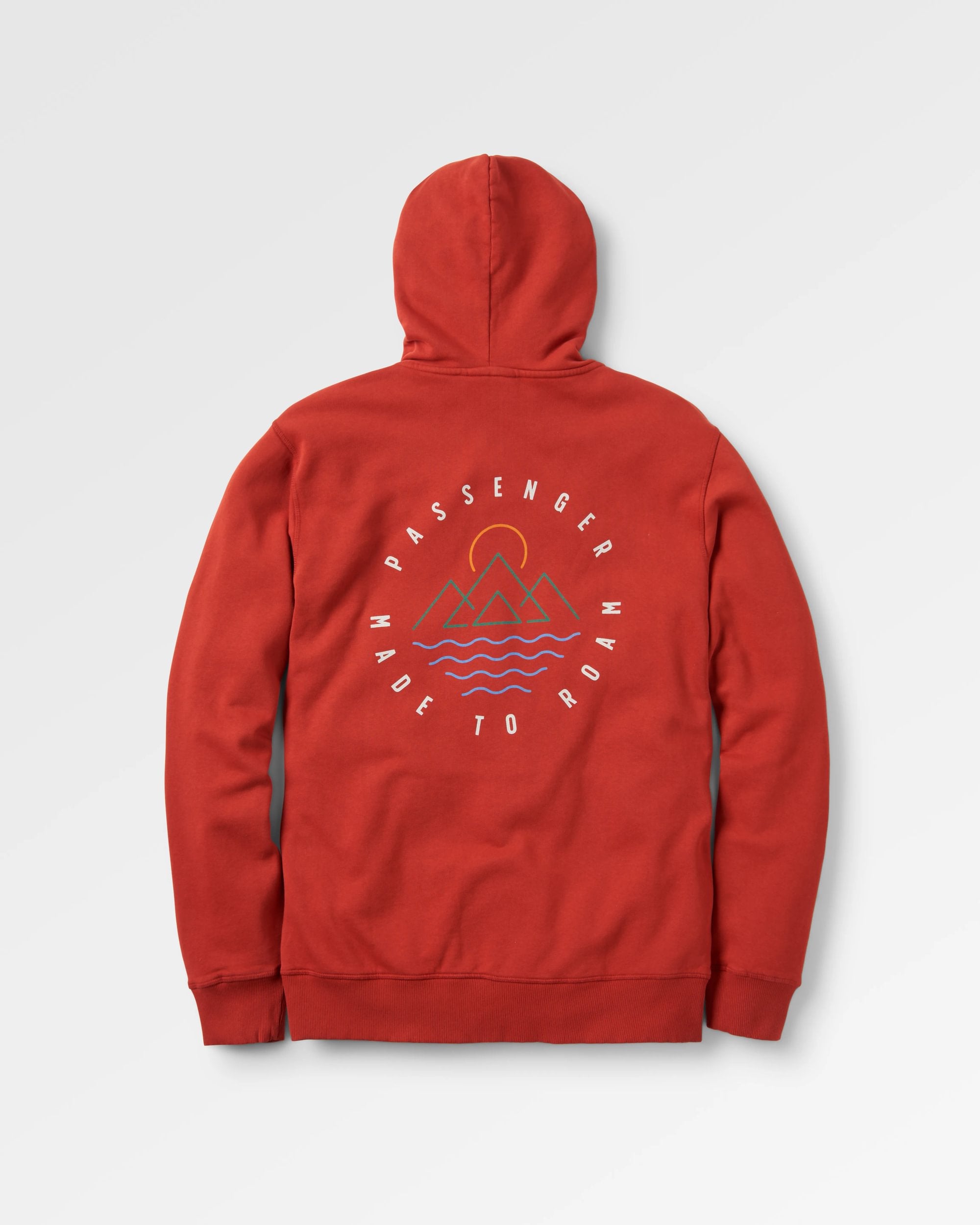Escapism Recycled Cotton Hoodie - Red Ochre - Flatlay
