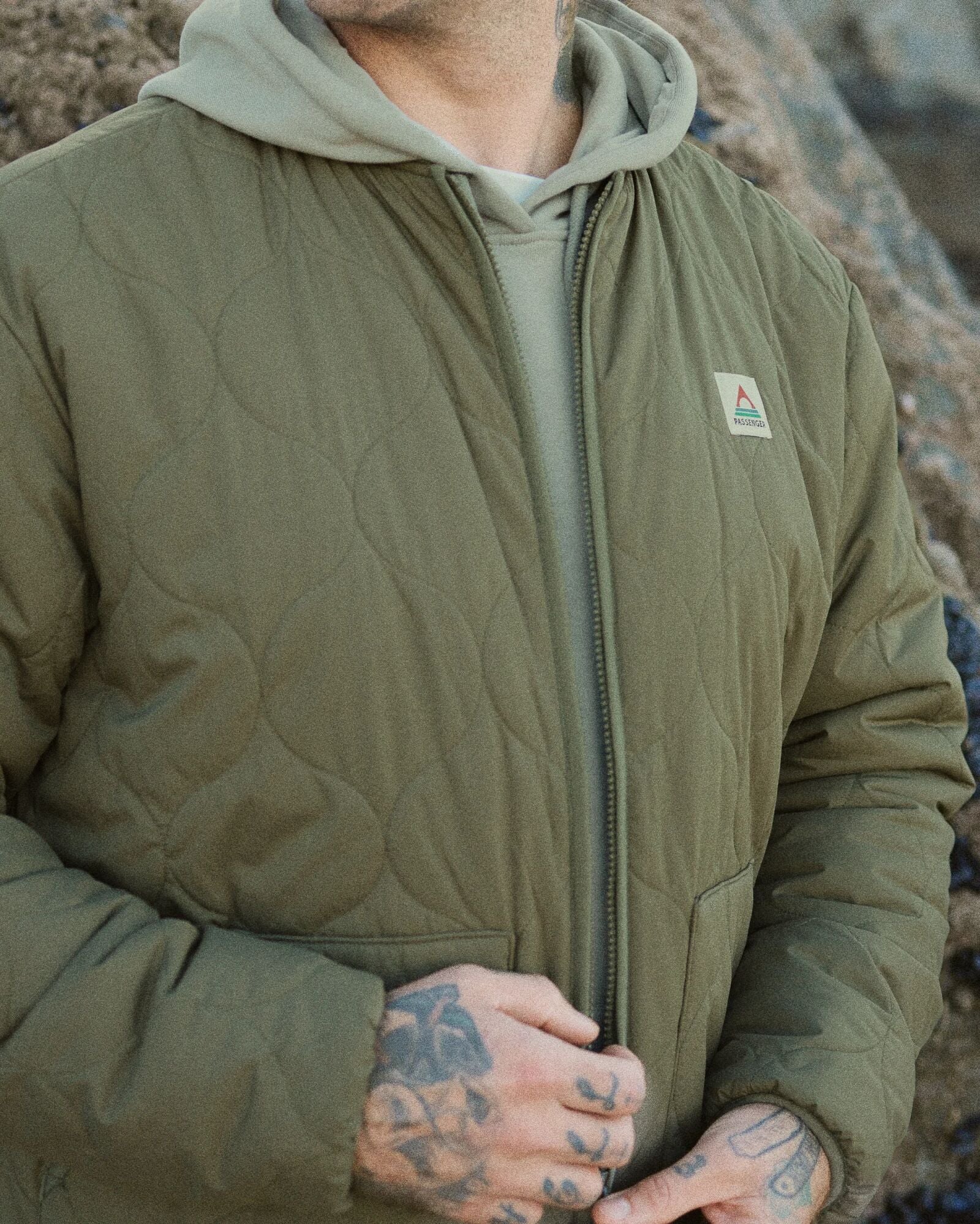 Hytte Recycled Fleece-lined Jacket - Dusty Olive - Lifestyle