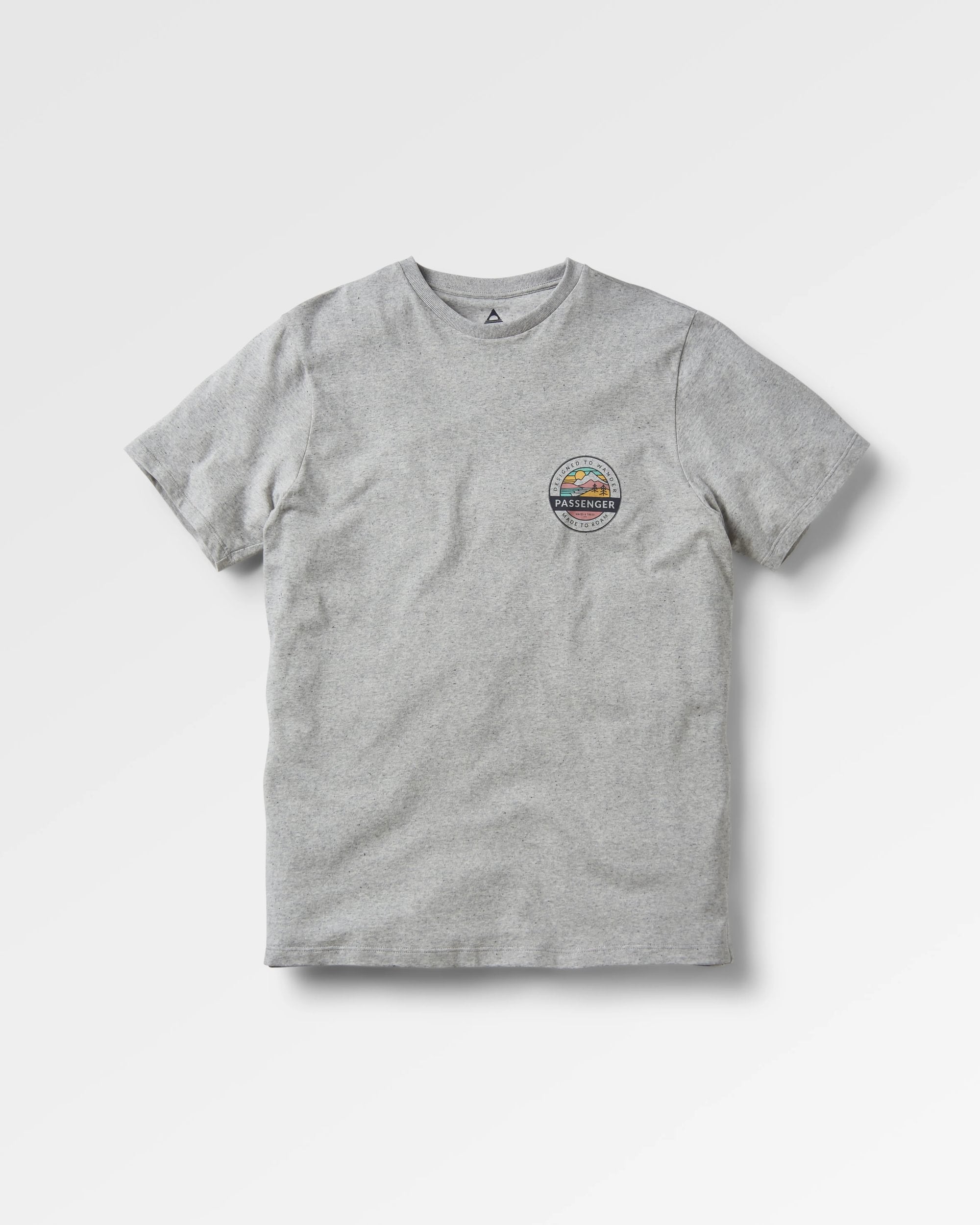 Odyssey Recycled Cotton T-Shirt - Grey Marl - Flatlay