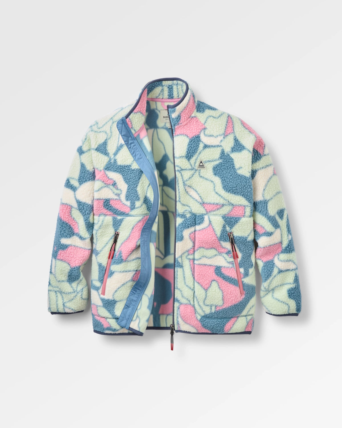 Home Full Zip Sherpa Fleece - Slower Rhythms Stormy Blue - Flatlay