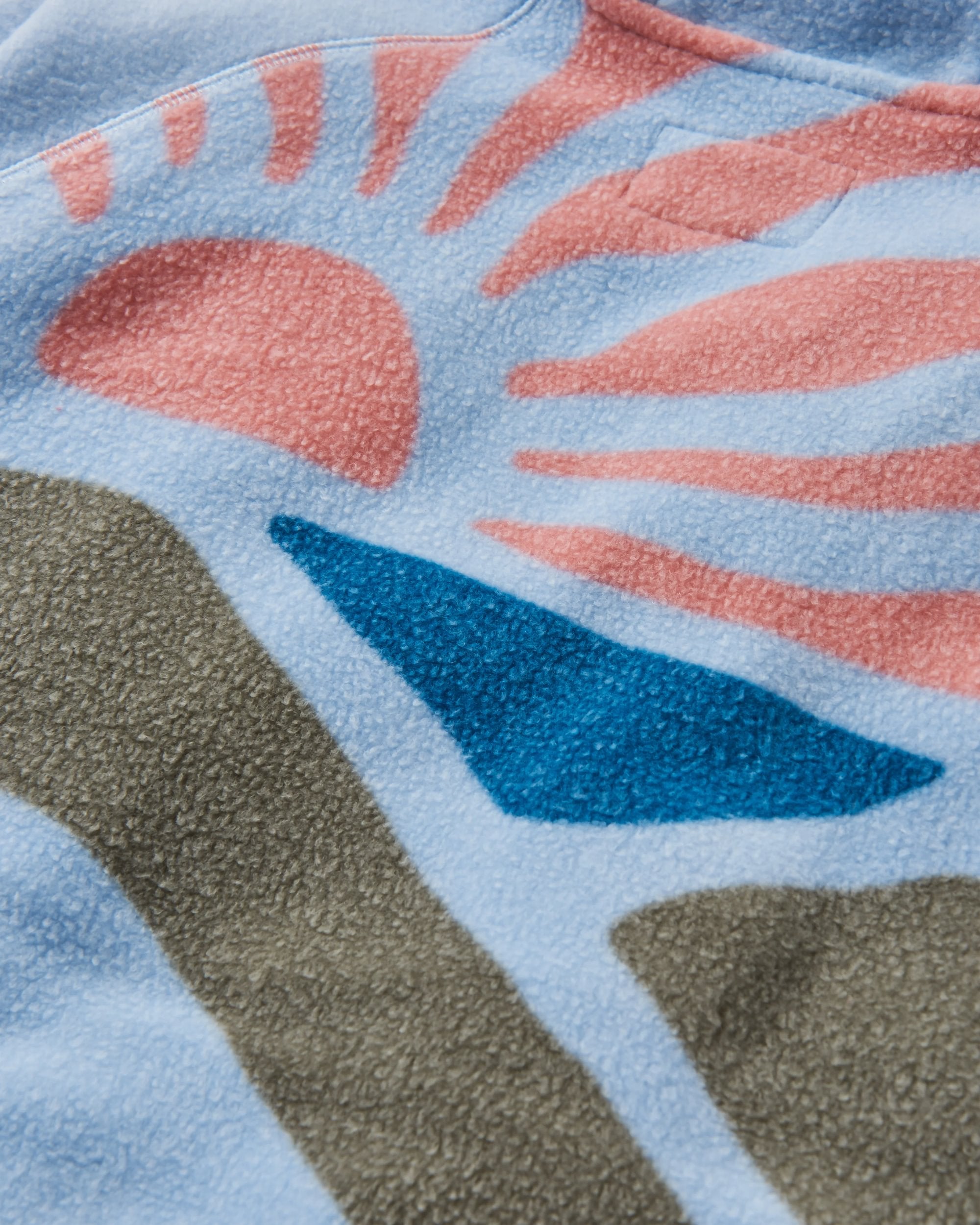 North Coast Vista Full Zip Recycled Sherpa Fleece - Blue Fog - Flatlay