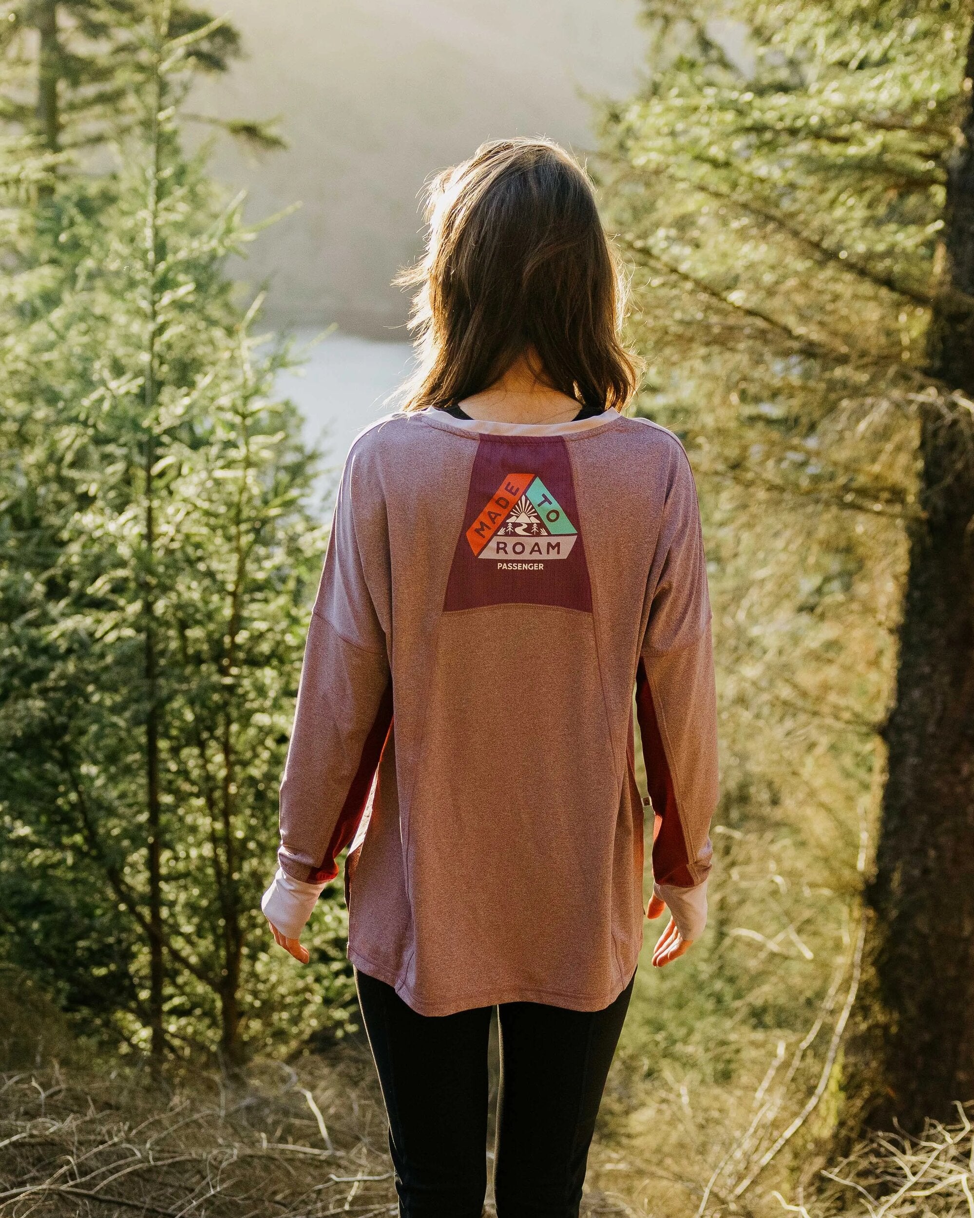 Pacifica Recycled Active LS Top - Berry Marl - Lifestyle