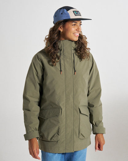 Alaska Recycled Insulated Parka - Dusty Olive - Studio Model