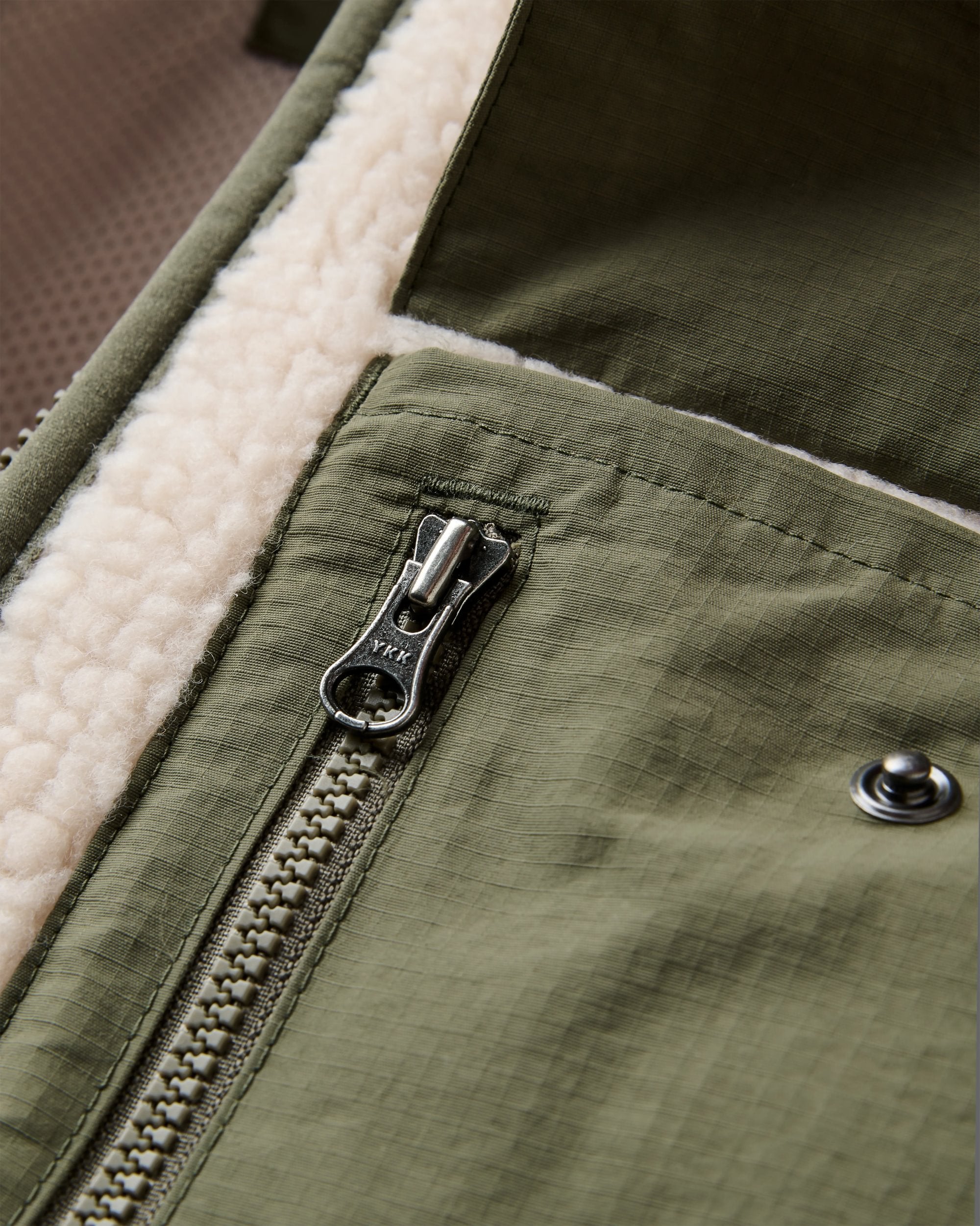 Valiant Deep Pile Fleece - Off White - Flatlay