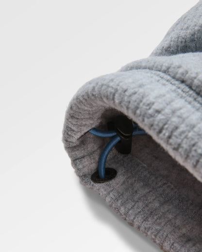 Forestscape Recycled Grid Fleece Hoodie - Grey Marl - Flatlay