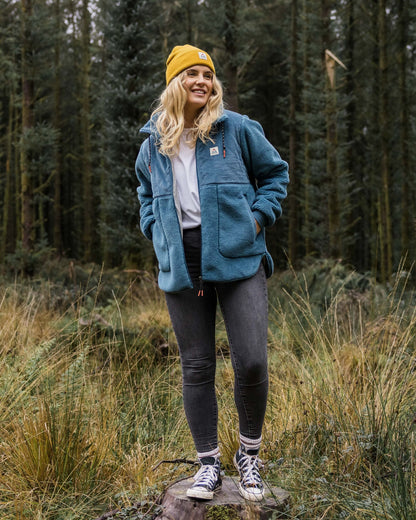 Awaken Recycled Deep-Pile Sherpa Fleece - Washed Blue - Lifestyle
