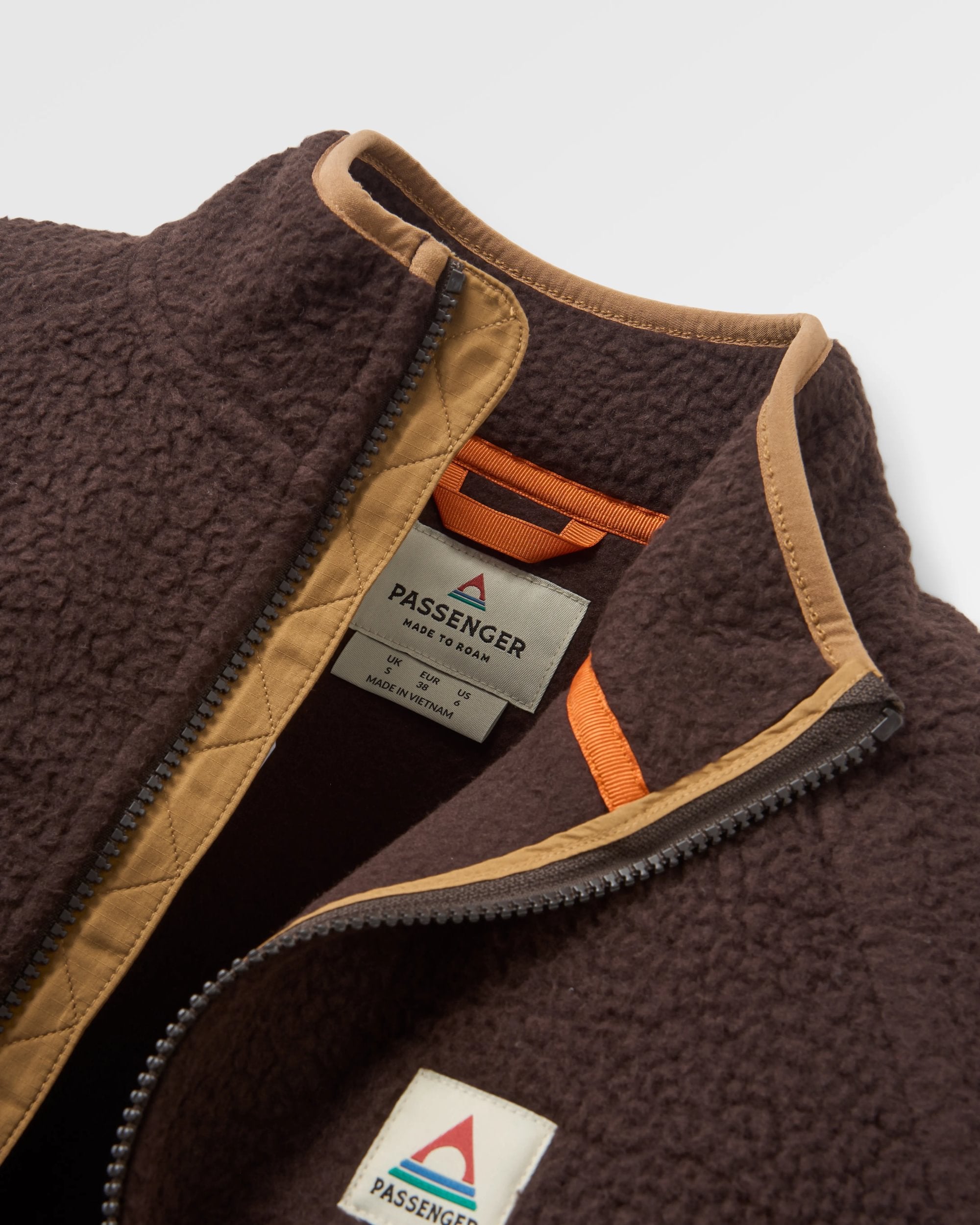 Fairbanks Full Zip Recycled Sherpa Fleece - Espresso - Flatlay