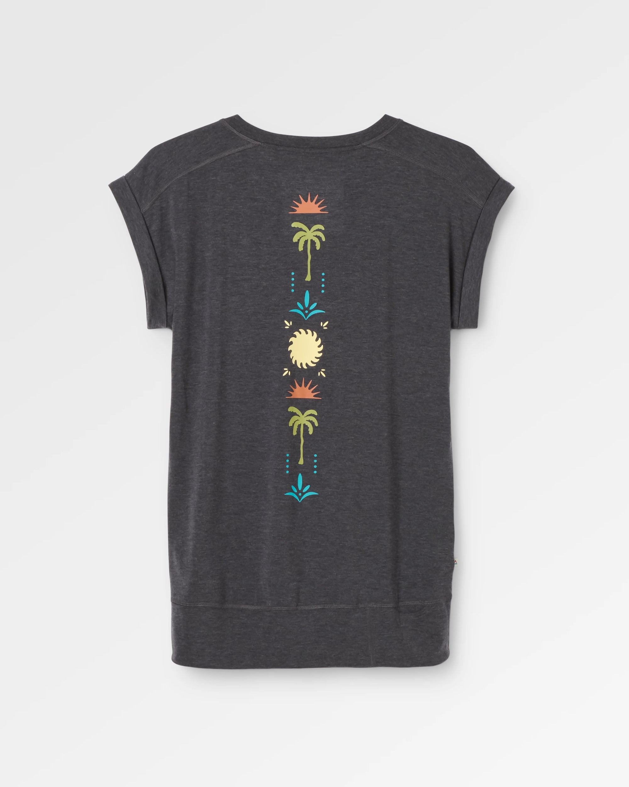 Women's Solscape Active T-Shirt - Faded Black Marl - Flatlay