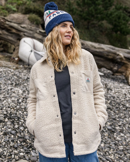 Rappel Recycled Sherpa Oversized Shirt - Oatmeal - Lifestyle