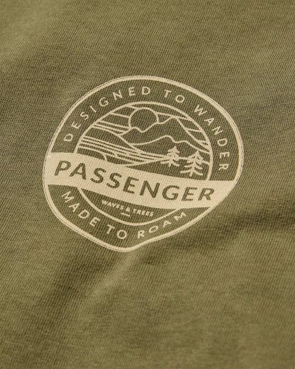 Odyssey Recycled Cotton LS T-Shirt - Dark Olive - Flatlay