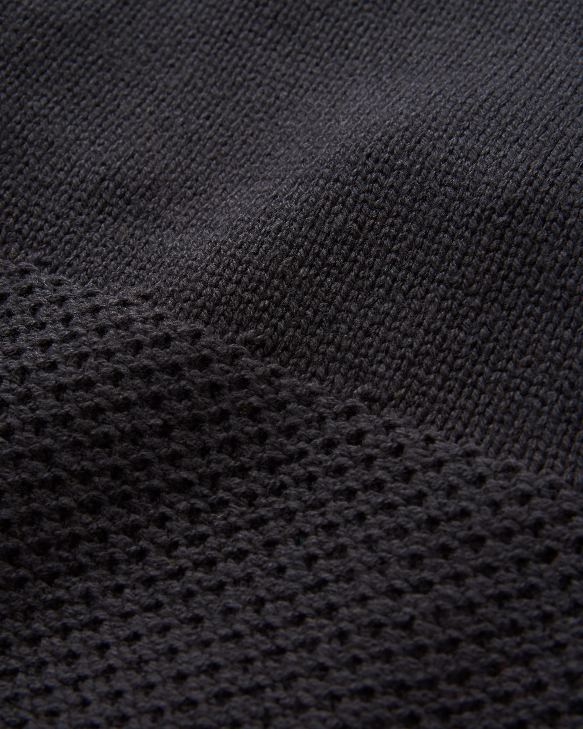 Cove Organic Cotton Knitted Jumper - Black - Flatlay