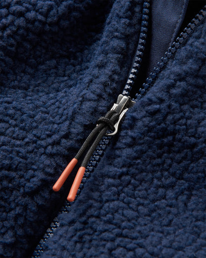 Adventure Recycled Deep-Pile Sherpa Fleece - Rich Navy - Flatlay